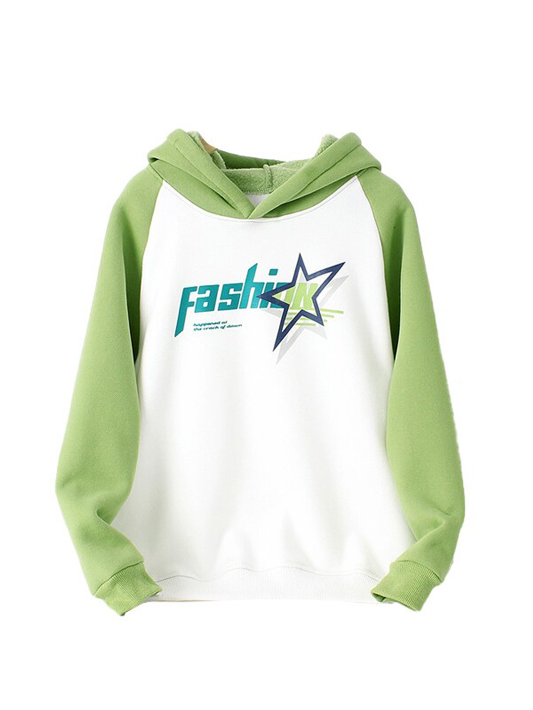 

StyleCast Girls Green Typography Printed Hooded Cotton Sweatshirt