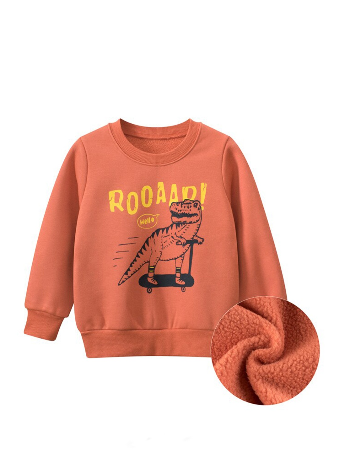 

StyleCast Boys Orange Graphic Printed Pullover Sweatshirt