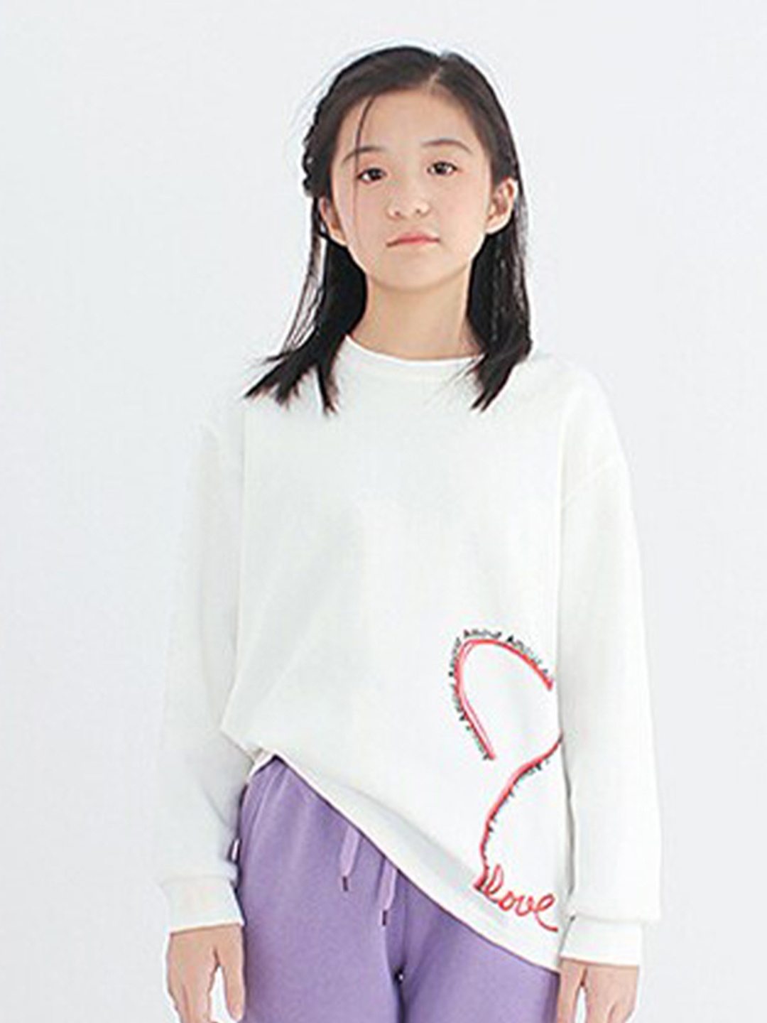 

StyleCast Girls White Typography Printed Round Neck Cotton Sweatshirt