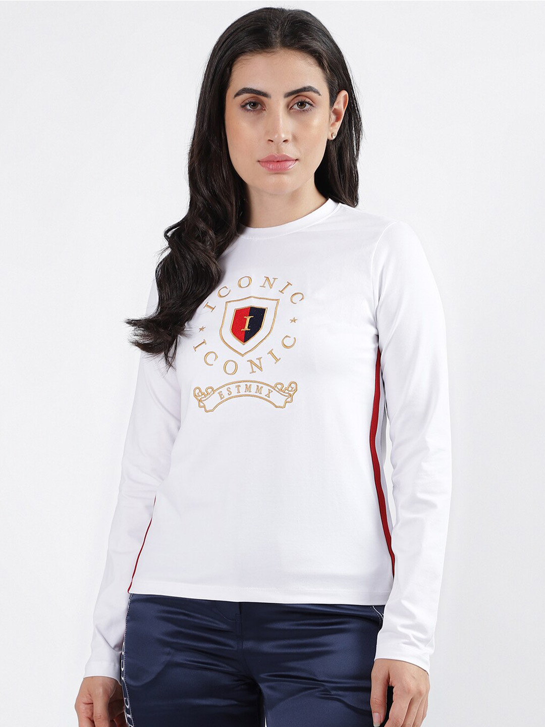 

Iconic Typography Printed Casual T-shirt, White