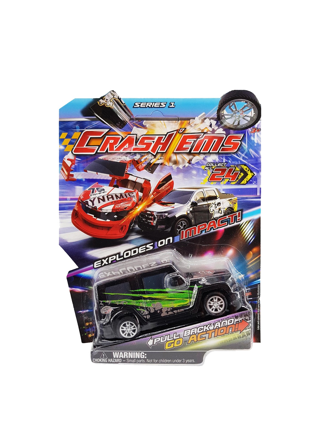 

Crash'ems Kids Auto Mod Pull Back Car, Black