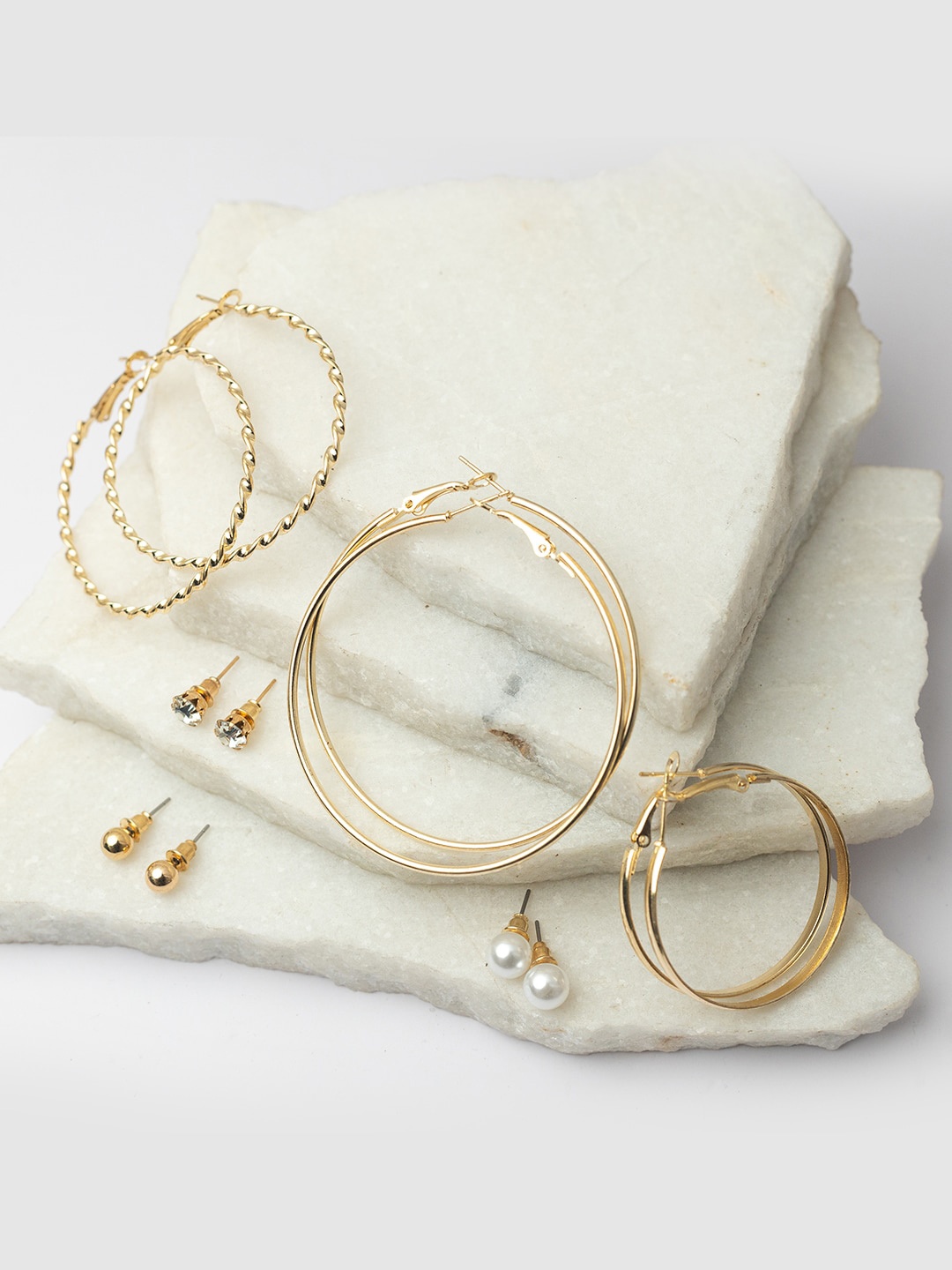 

Ayesha Set Of 6 Gold-Plated Earrings
