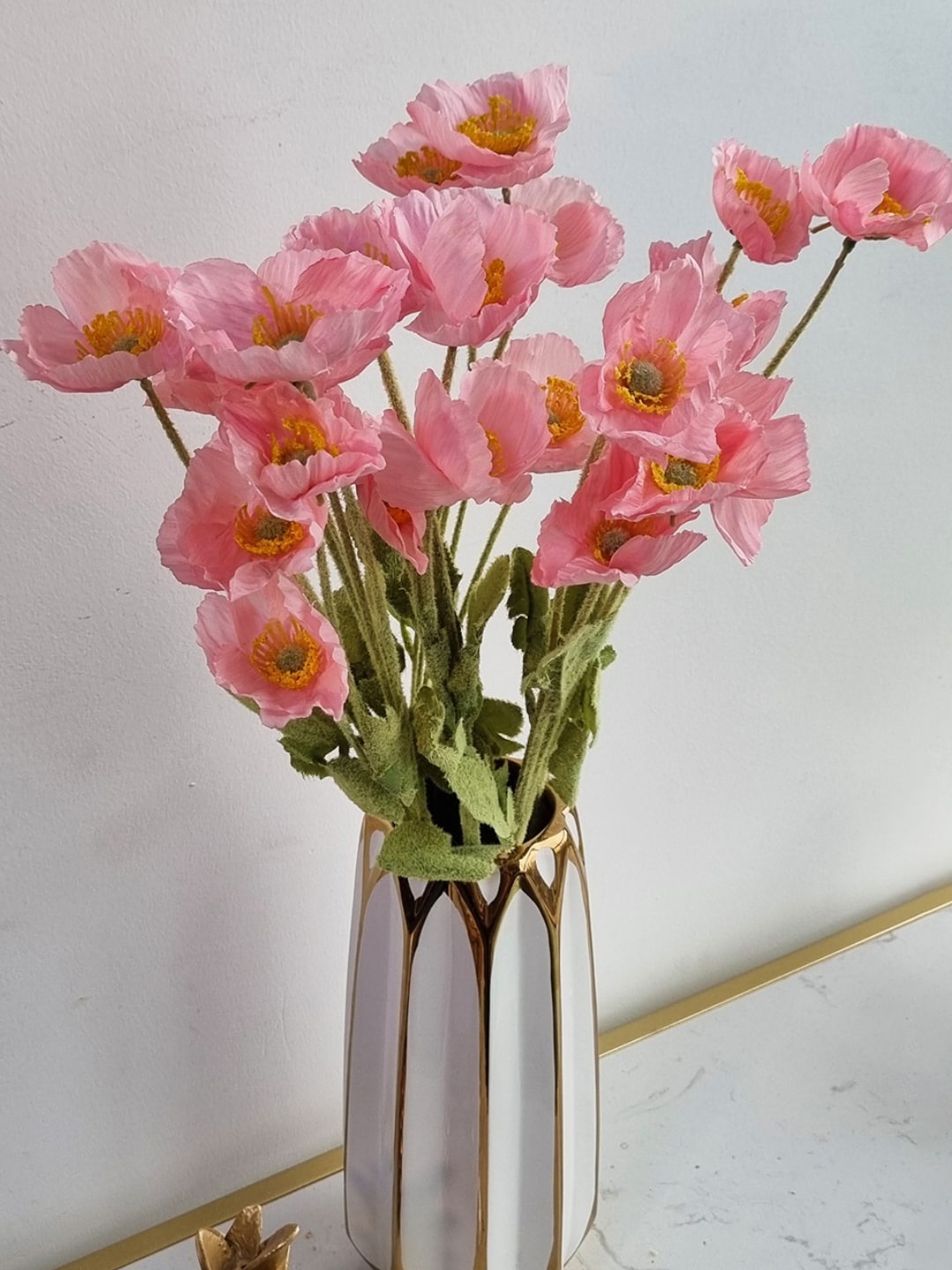 

Art Street Pink & Green 4 Pieces Poppy Artificial Flowers