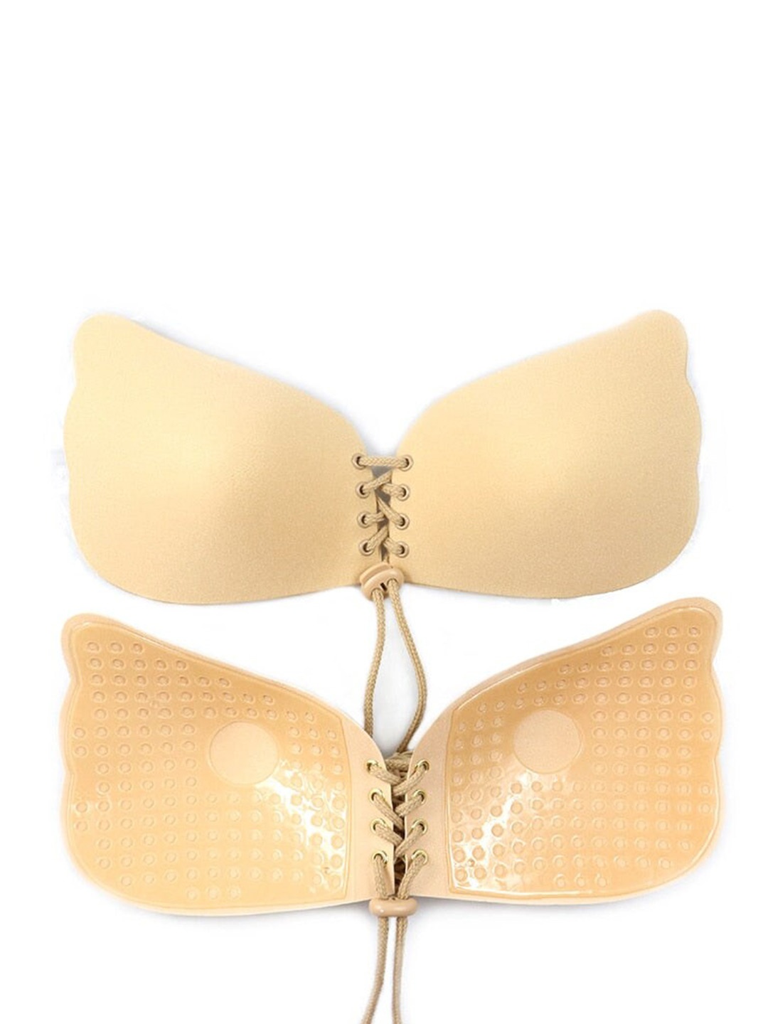 

VAGHBHATT Strapless Half Coverage Push up Bra, Beige