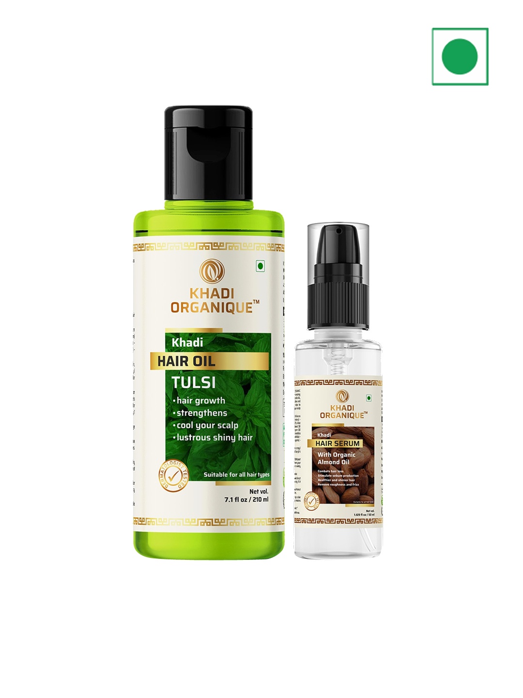 

Khadi Organique 2Pcs Hair Oil 210ml & Hair Serum 50ml Combo, Na