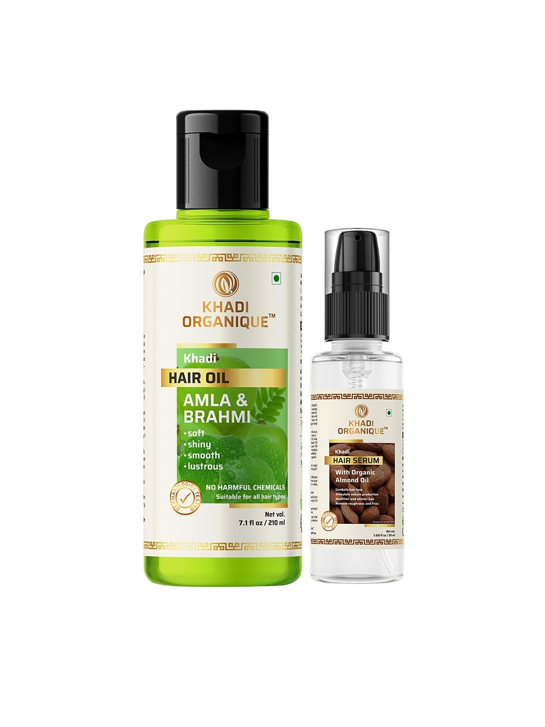 

Khadi Organique 2Pcs Hair Oil - 210ml & Hair Serum - 50ml Combo, Na