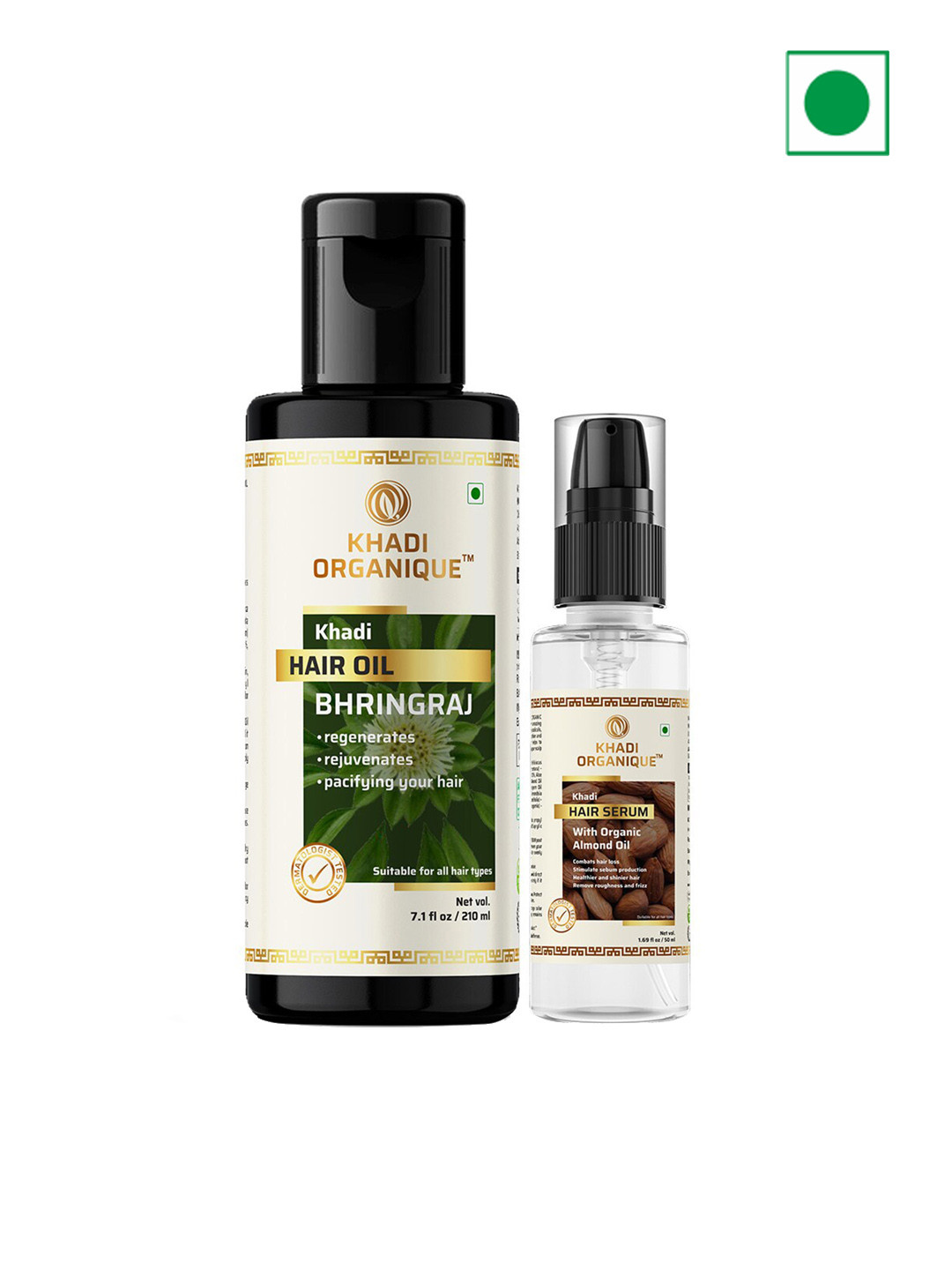 

Khadi Organique 2Pcs Hair Oil - 210ml & Hair Serum - 50ml Combo, Na