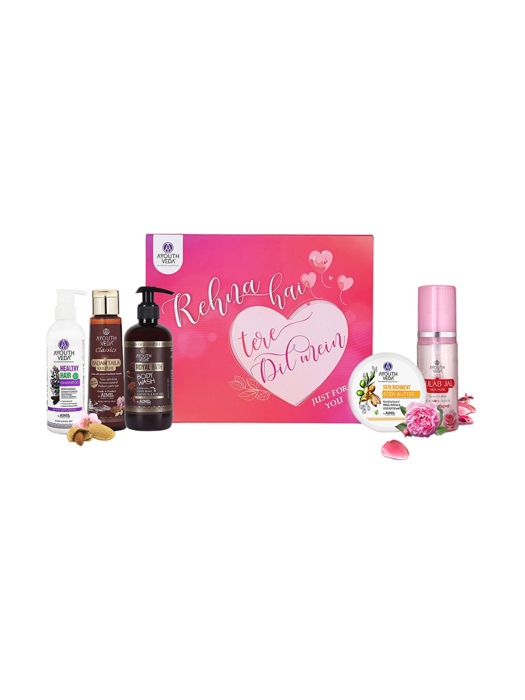 

AYOUTHVEDA Set Of 5 Beauty Gift Set, Pink