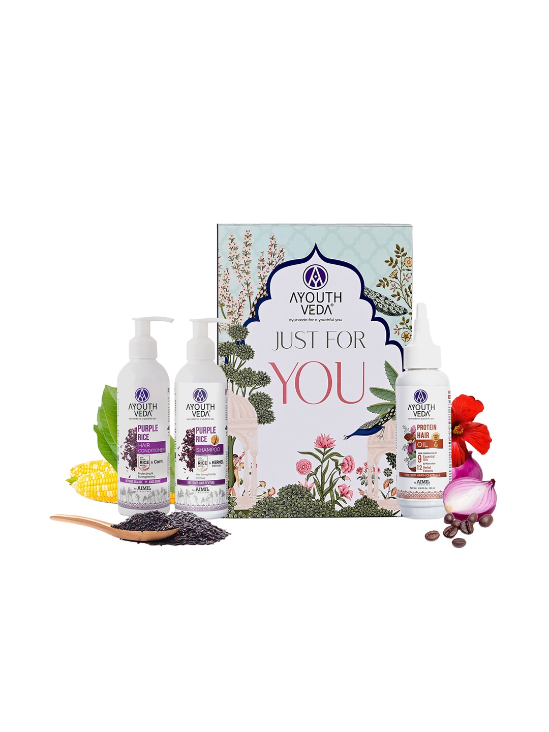 

AYOUTHVEDA Festive Shine Hair Care Gift Set for Healthy Hair, White