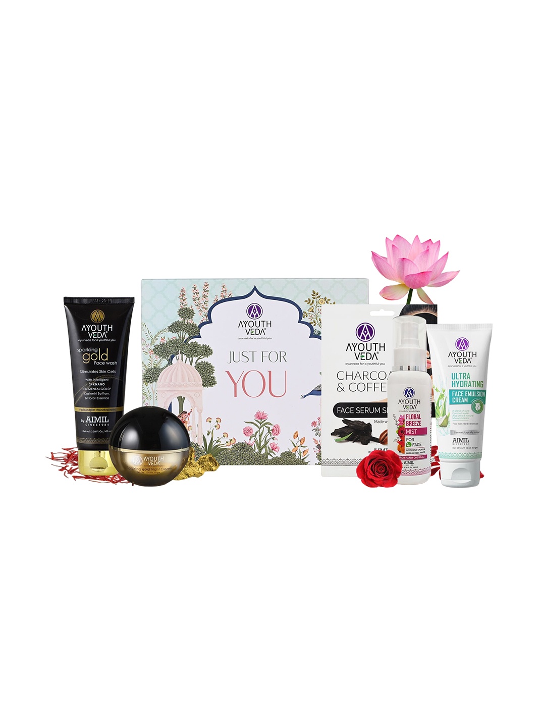 AYOUTHVEDA Festive Shine Skin Care Gift Set, White