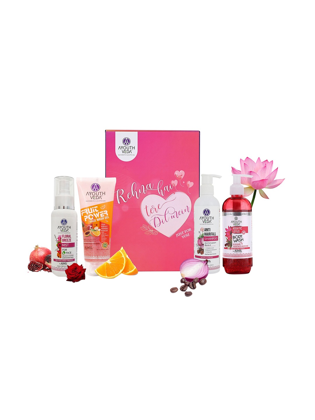 

AYOUTHVEDA Hamper of Gratitude Body Care Kit, Pink