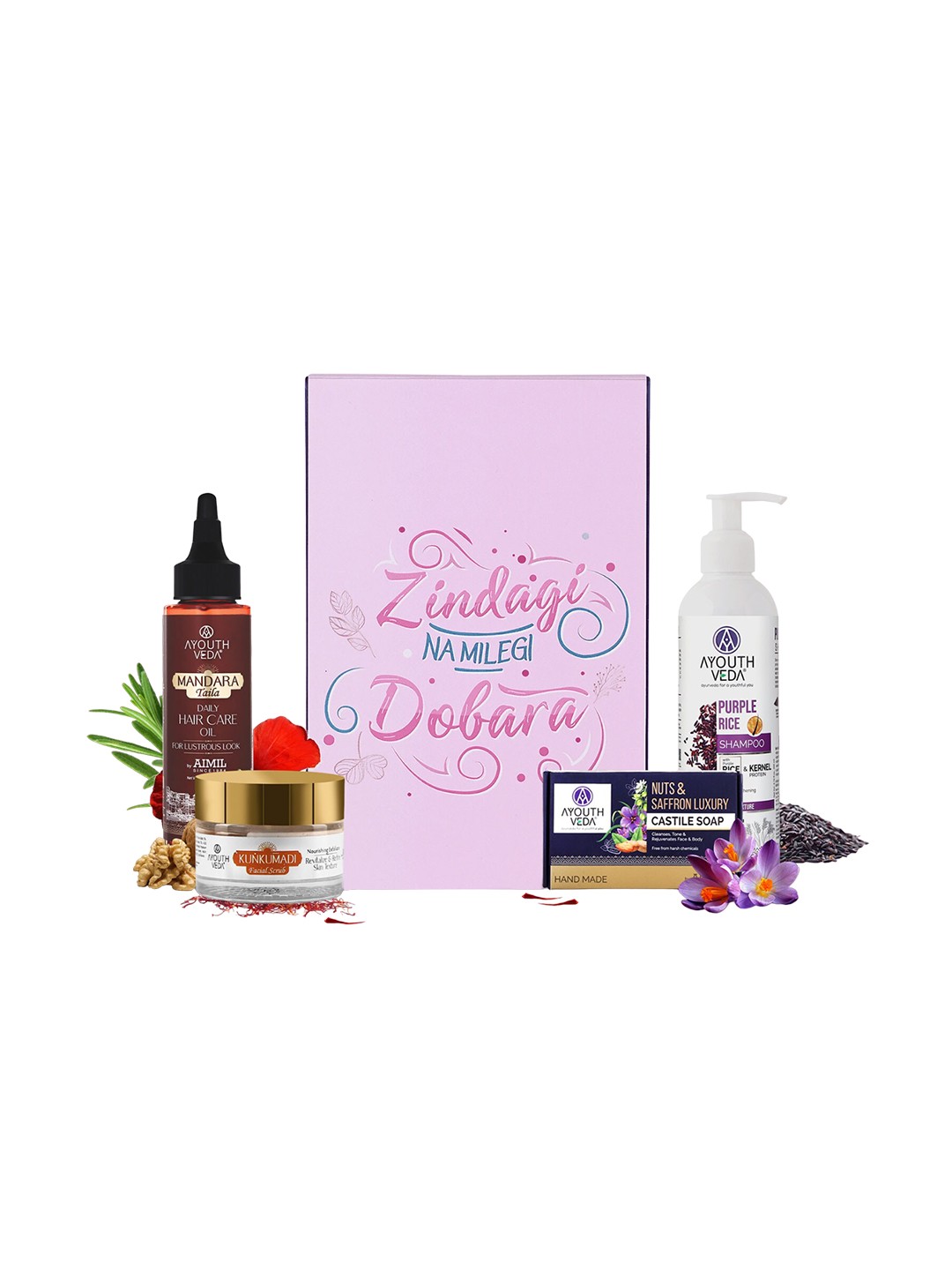 

AYOUTHVEDA Set Of 4 Zindagi Na Milegi Dobara Bath & Body Gift Set