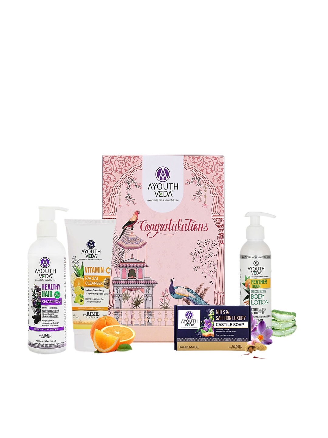 

AYOUTHVEDA Set Of 4 Congratulations Bath & Body Gift Set, White