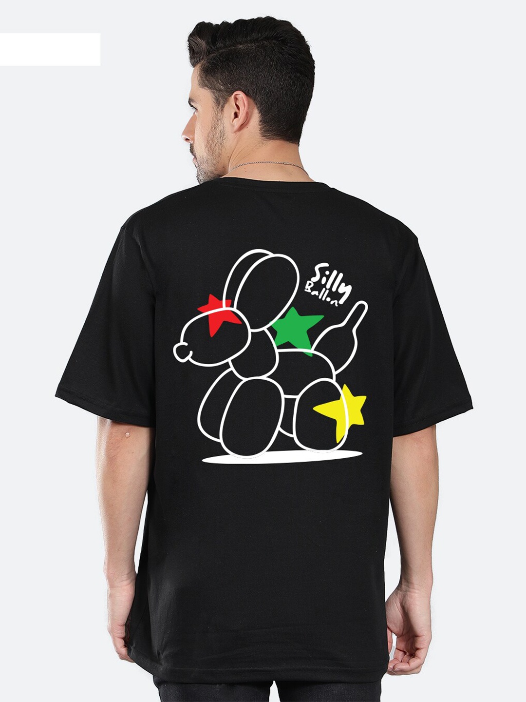

Mad Over Print Graphic Printed Cotton Oversized Casual T-shirt, Black