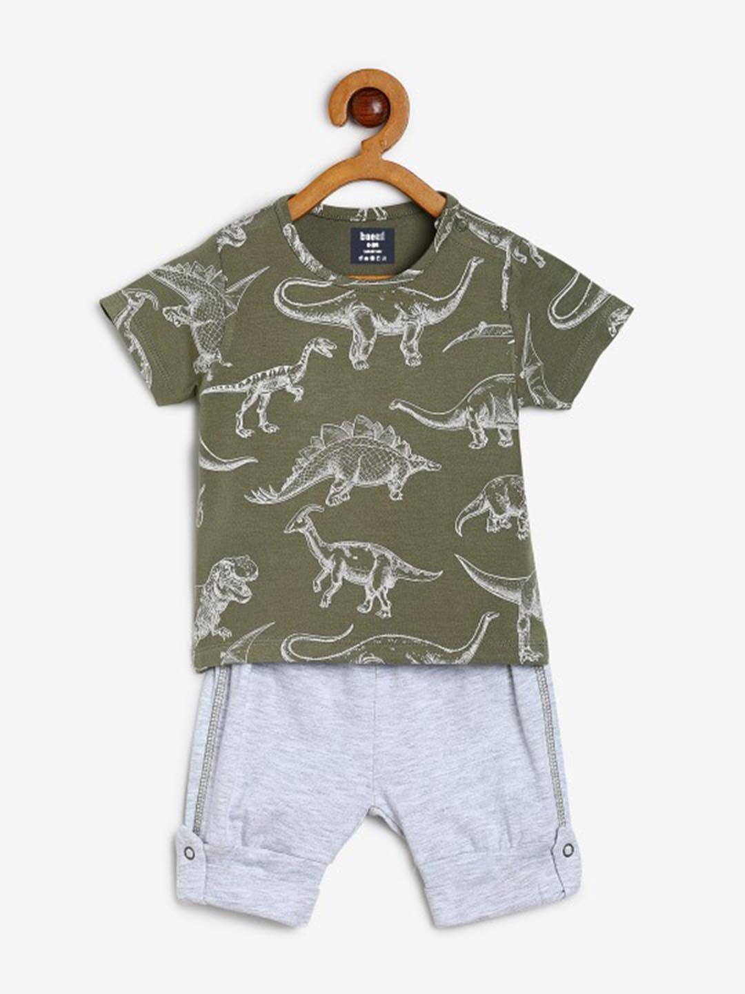 

BAESD Infants Graphic Printed T-Shirt With Shorts, Green