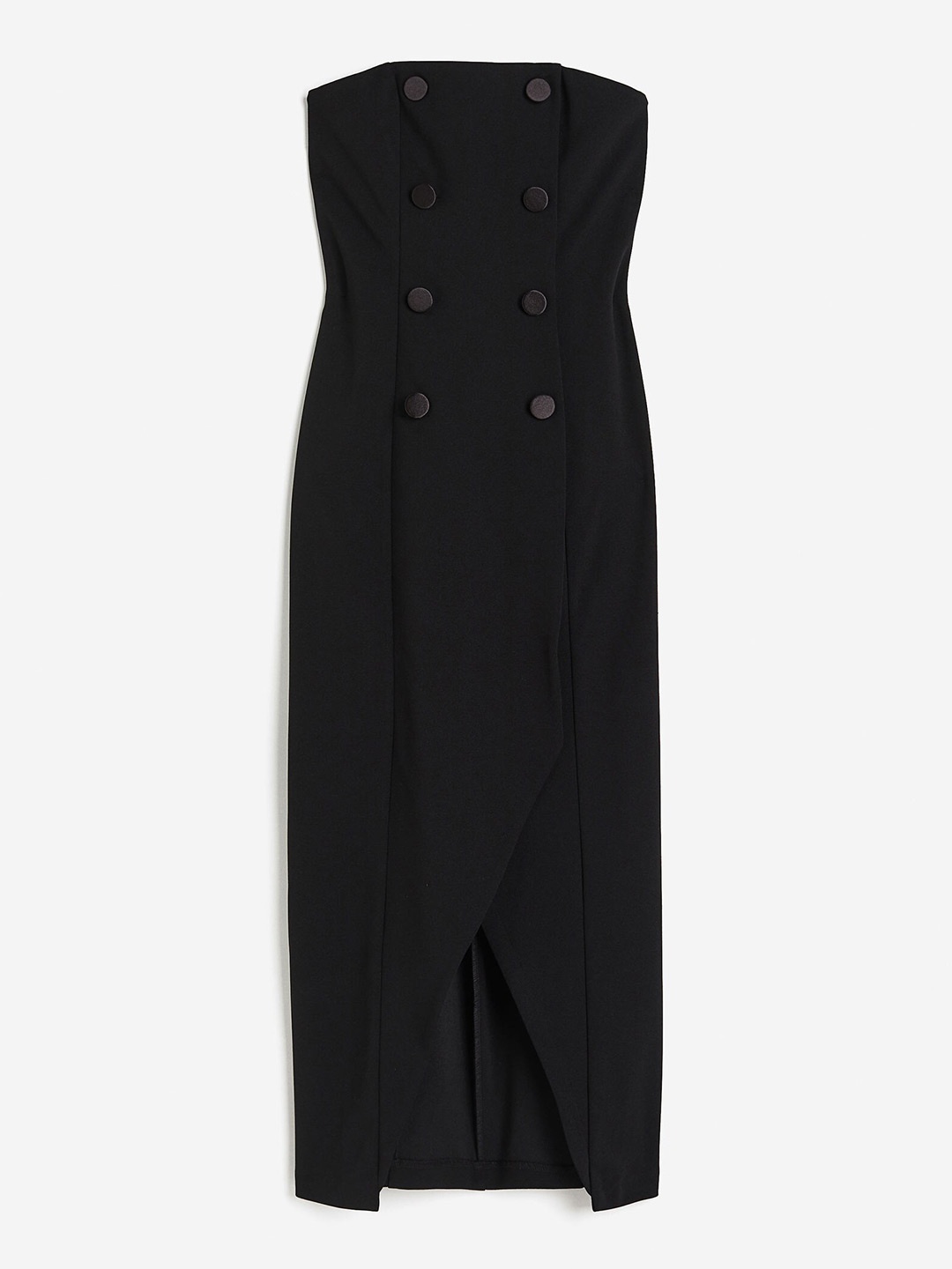 

H&M Double-Breasted Bandeau Dress, Black