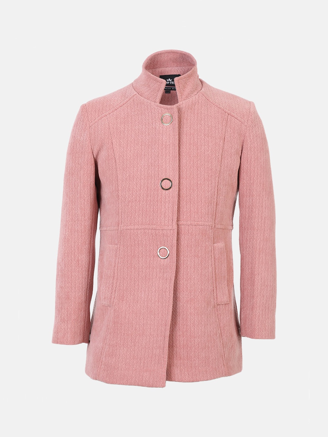 

PROTEX Girls Stand Collar Overcoat, Peach