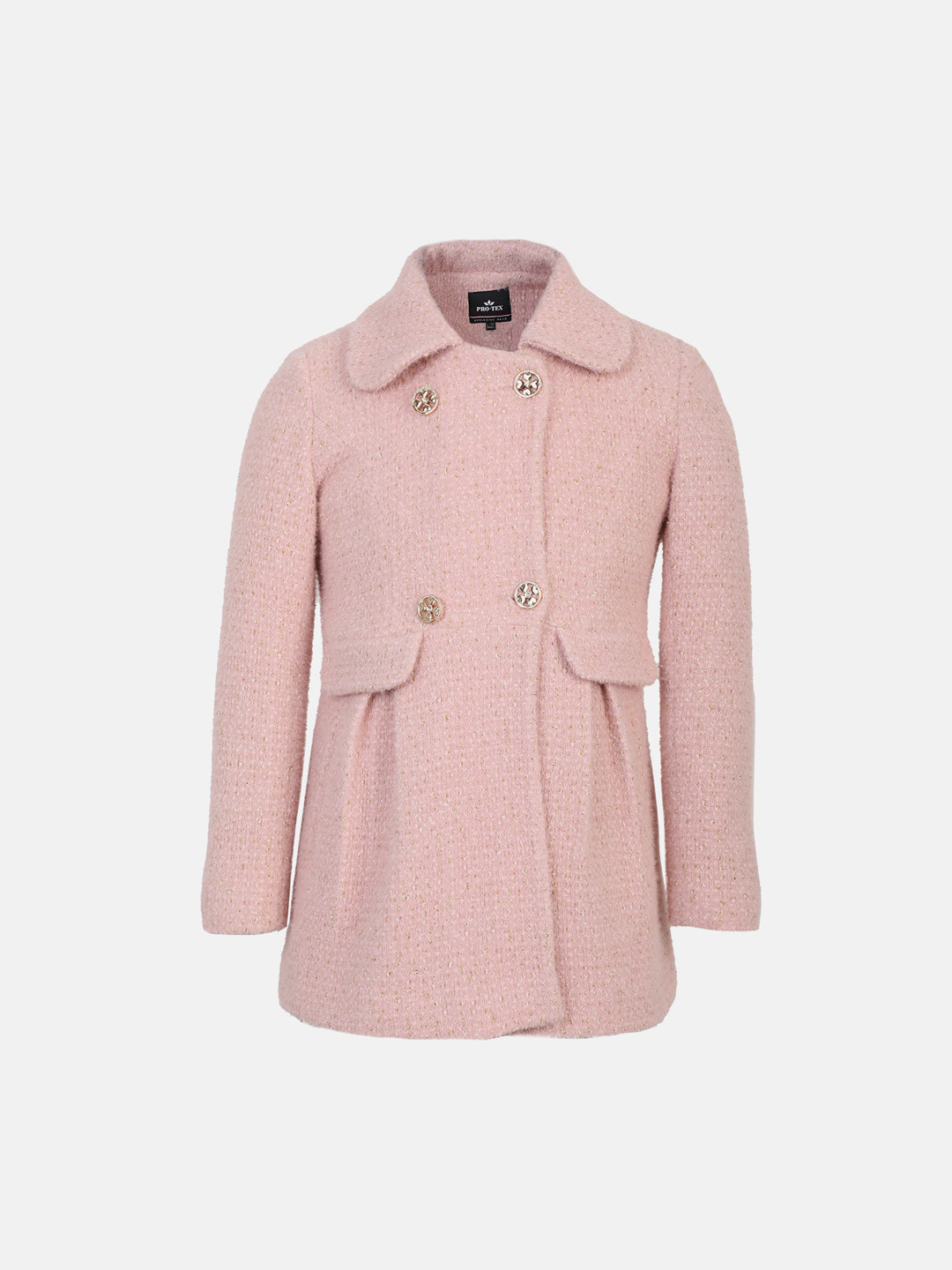 

PROTEX Girls Spread Collar Overcoat, Peach