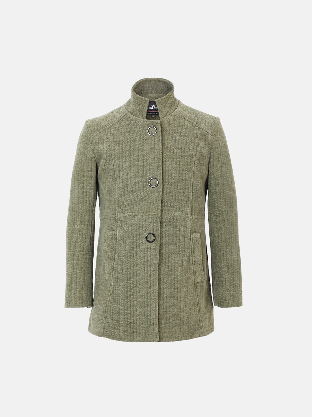 

PROTEX Girls Stand Collar Overcoat, Olive