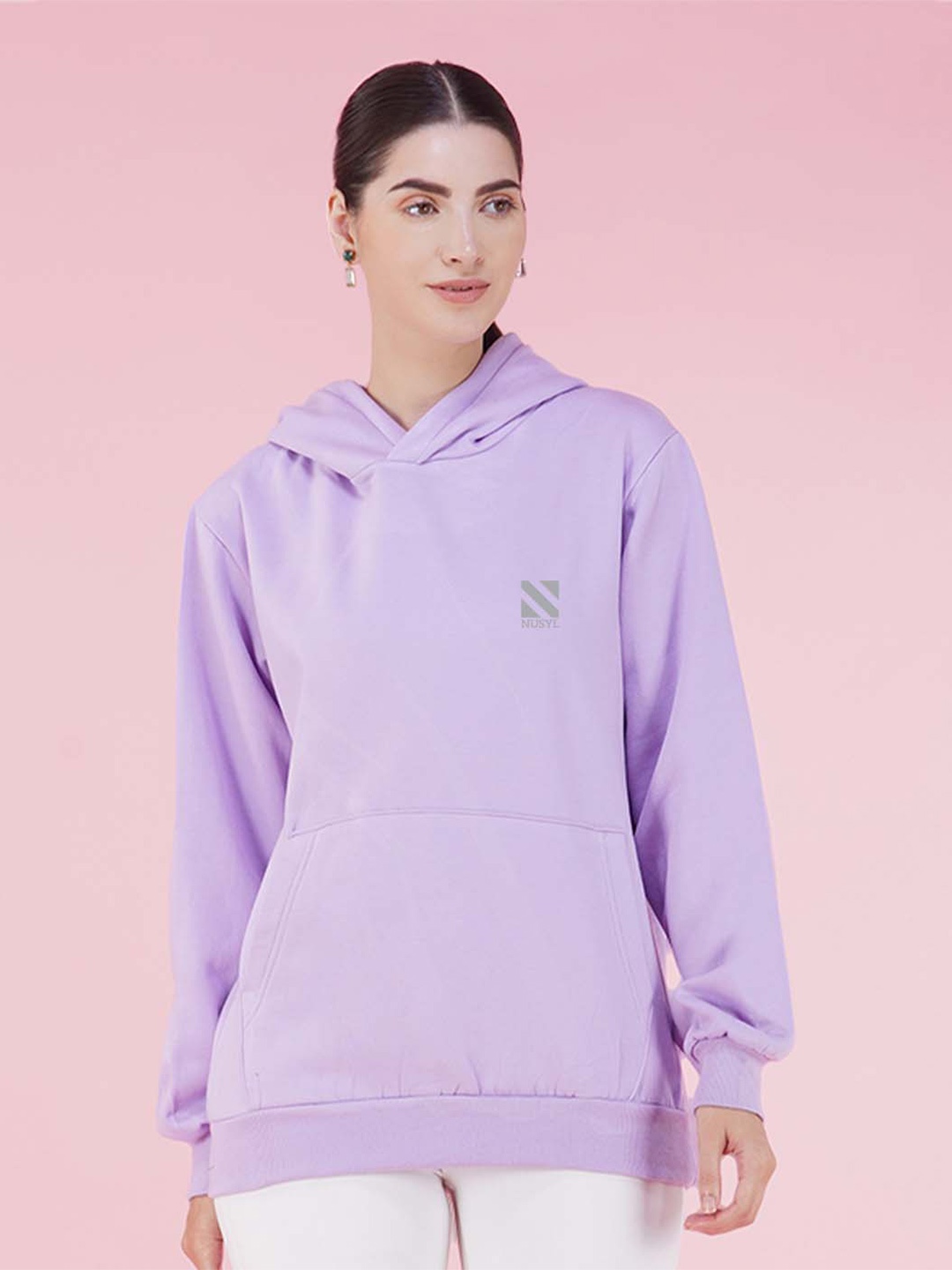 

NUSYL Hooded Fleece Sweatshirt, Purple