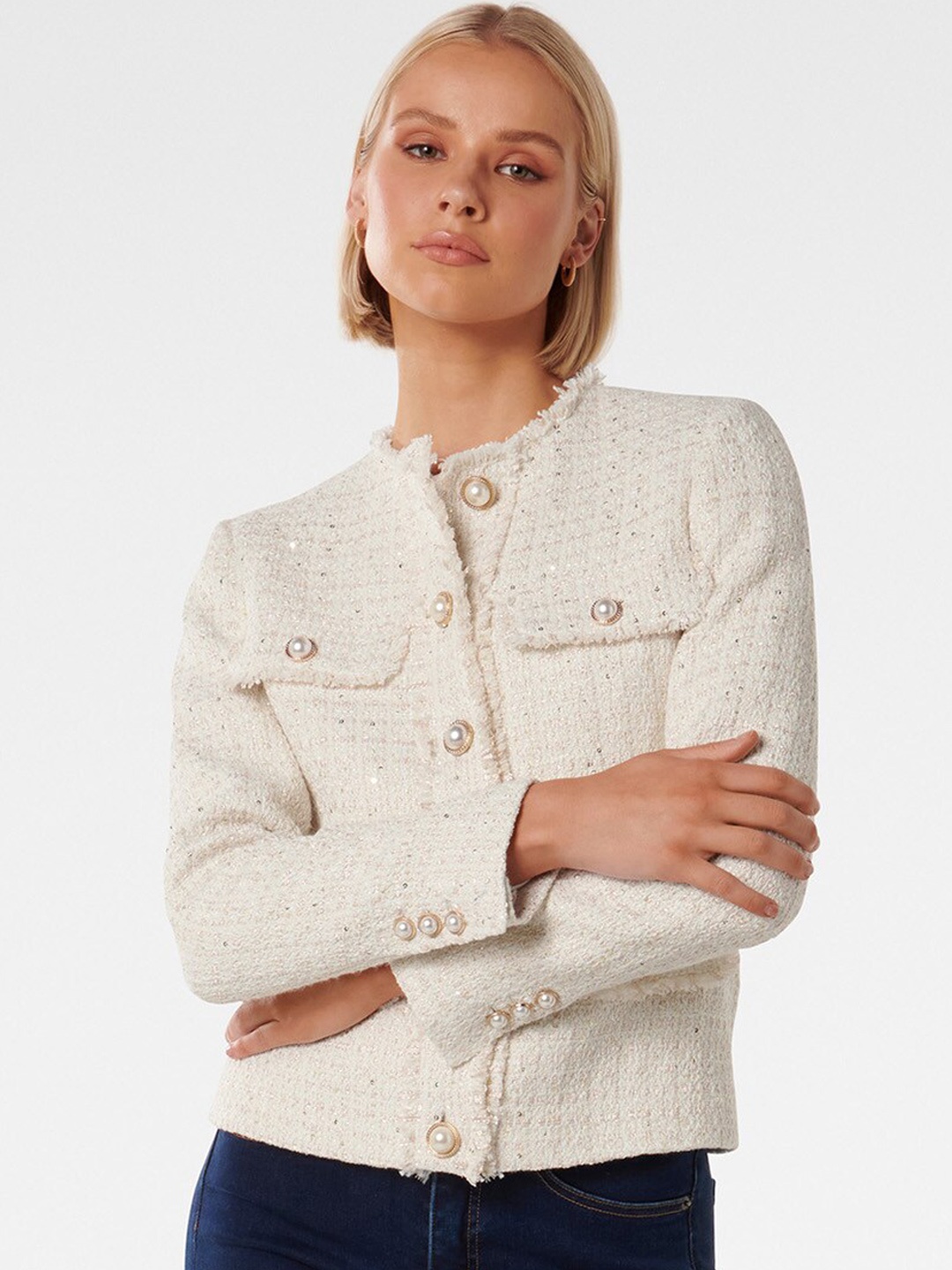 

Forever New Self Designed Tailored Jacket, Cream