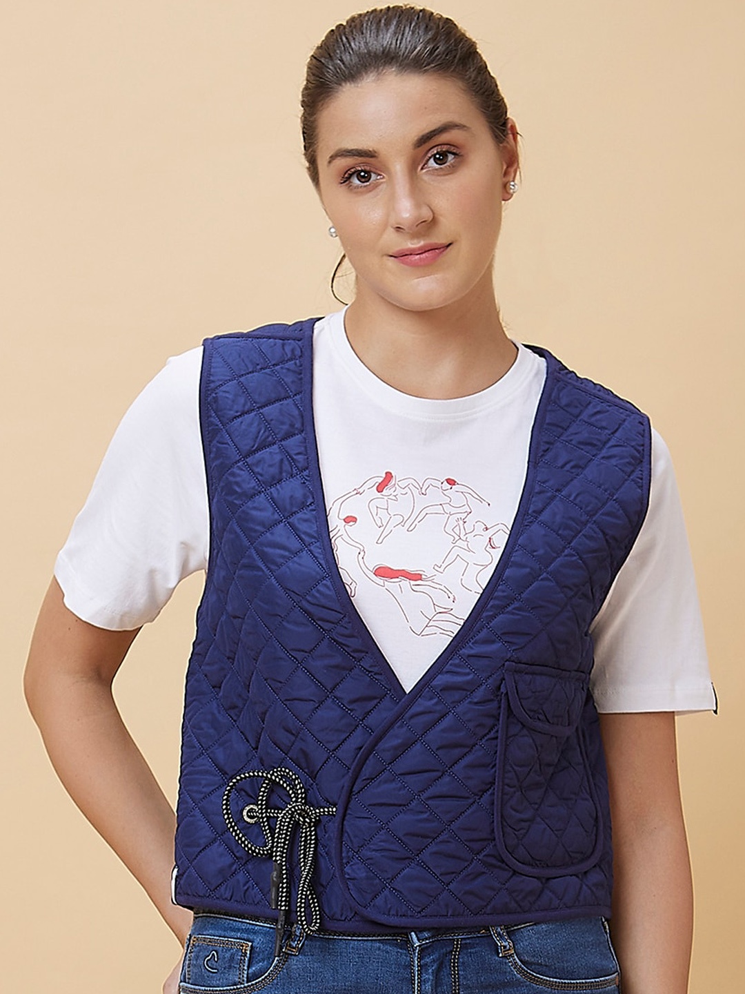 

Being Human Cotton Quilted Jacket, Blue
