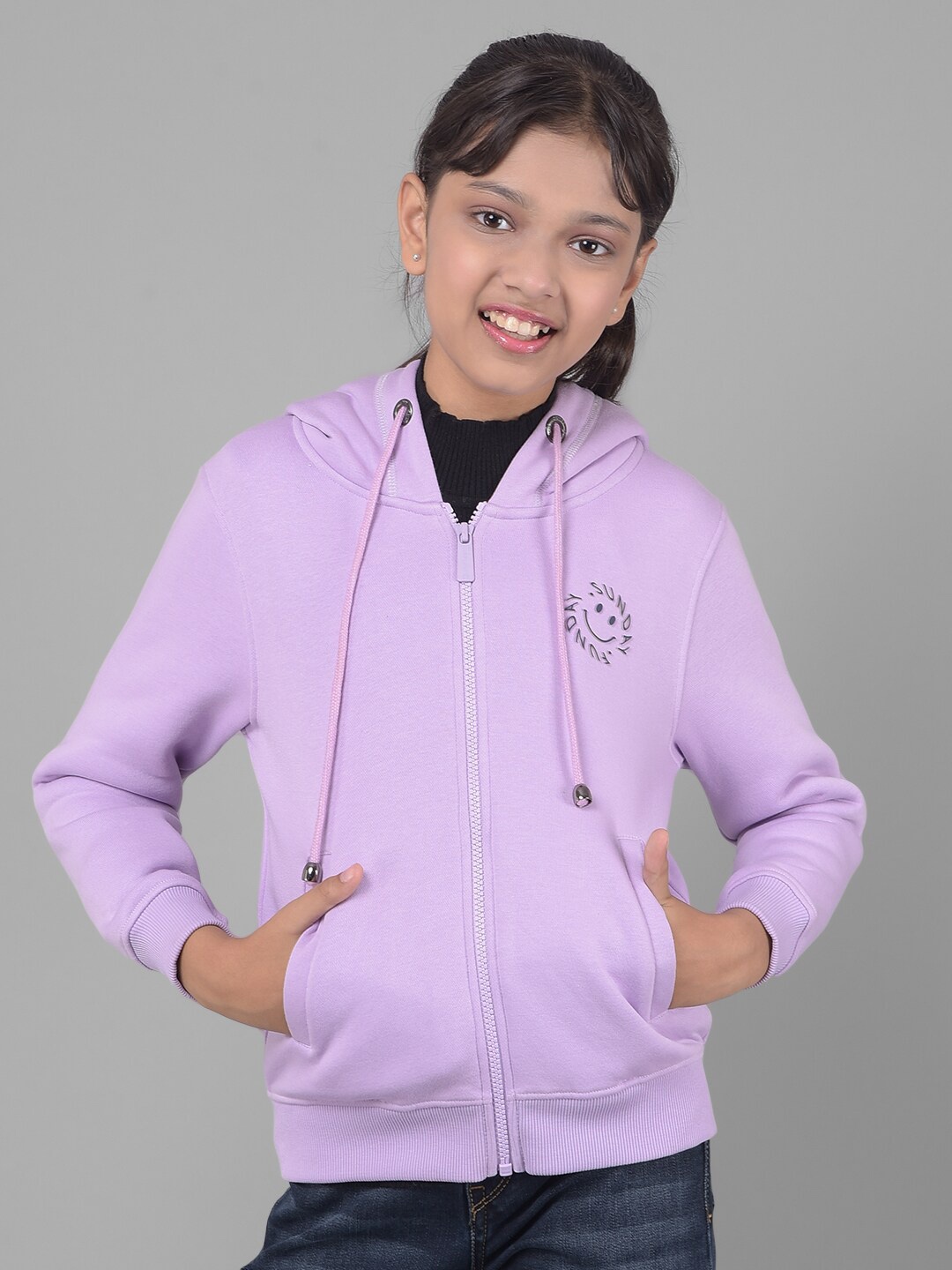 

Crimsoune Club Girls Hooded Front-Open Sweatshirt, Purple