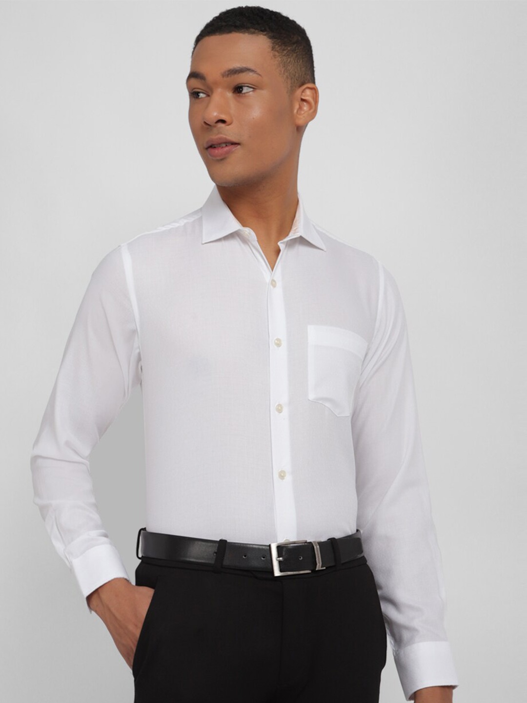 

Allen Solly Slim Fit Spread Collar Long Sleeves Cotton Formal Shirt, White