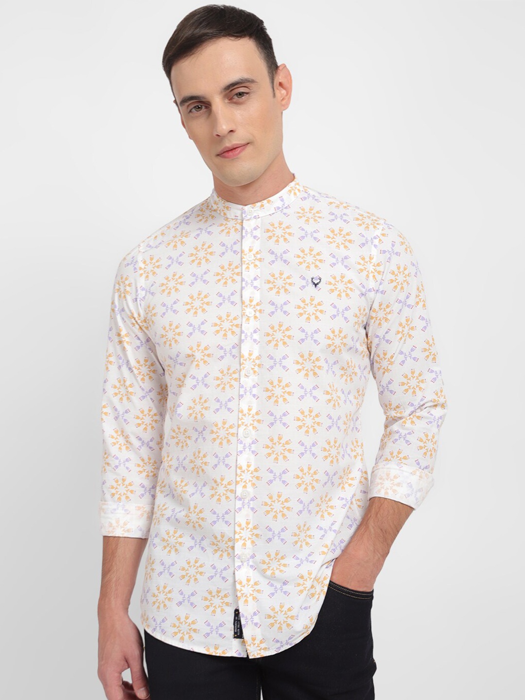 

Allen Solly Floral Printed Pure Cotton Casual Shirt, White