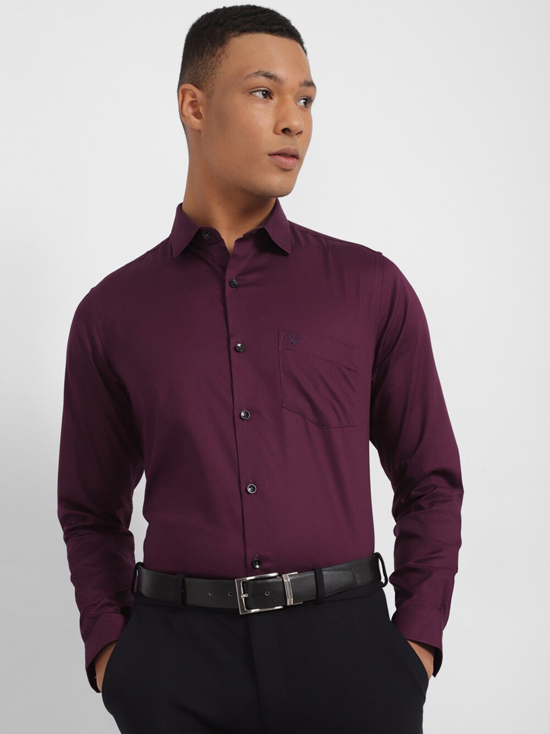 

Allen Solly Slim Fit Pure Cotton Formal Shirt, Purple