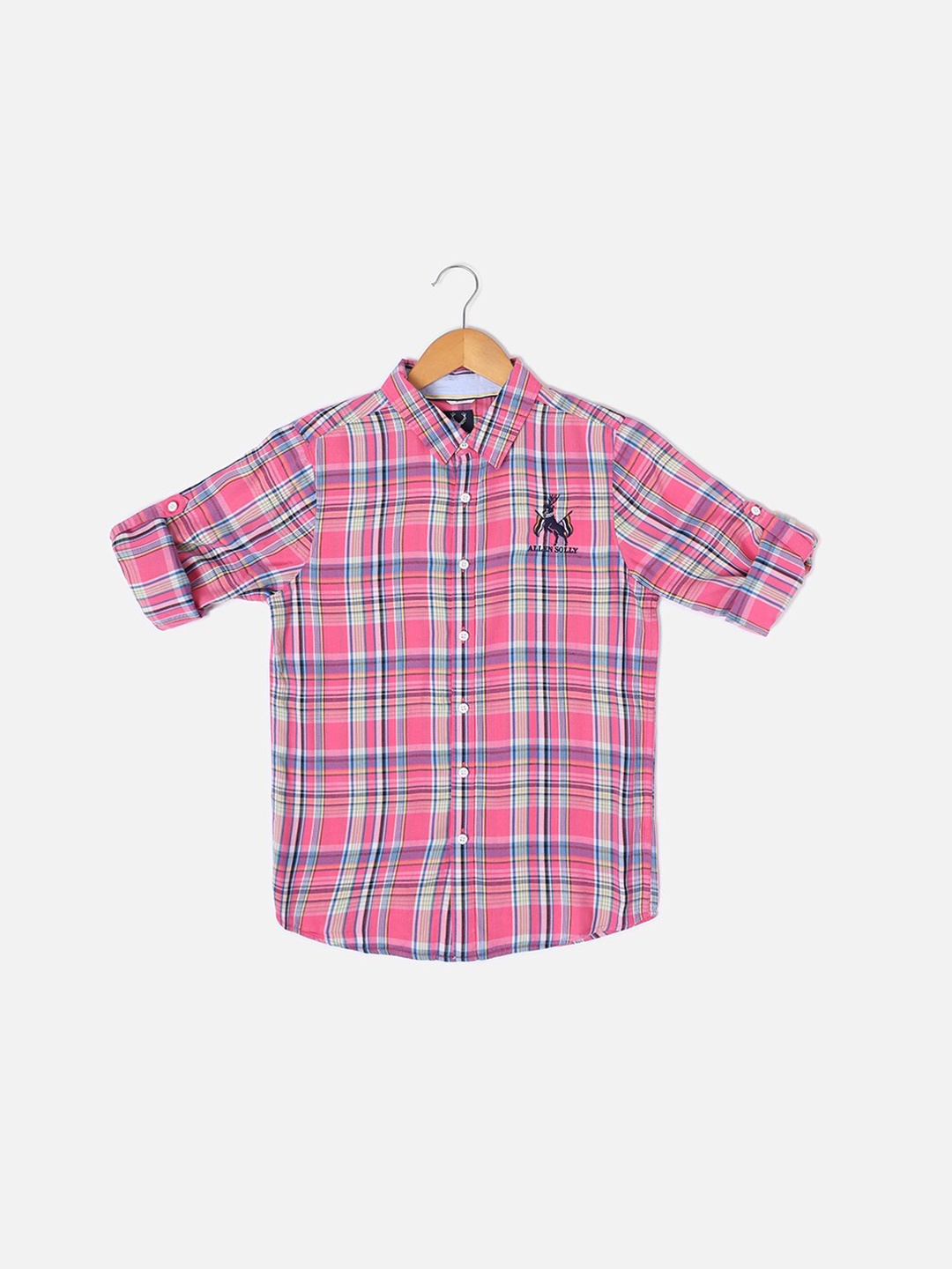 

Allen Solly Junior Boys Slim Fit Tartan Checked Casual Shirt, Pink