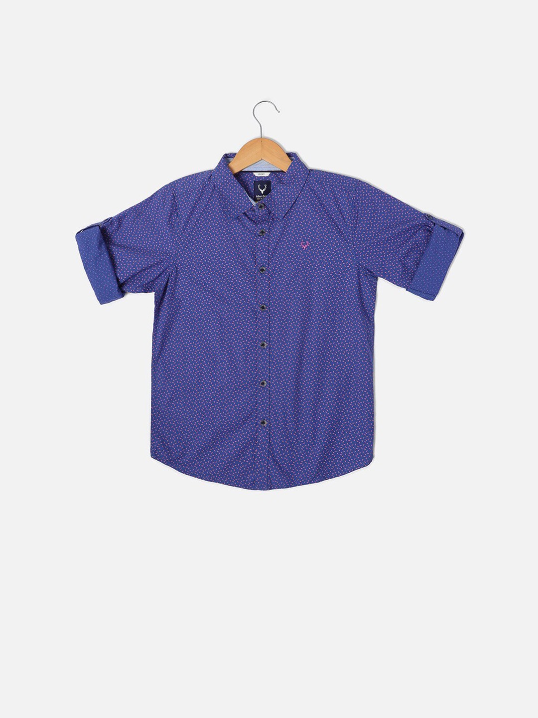 

Allen Solly Junior Boys Slim Fit Micro Ditsy Printed Pure Cotton Casual Shirt, Blue