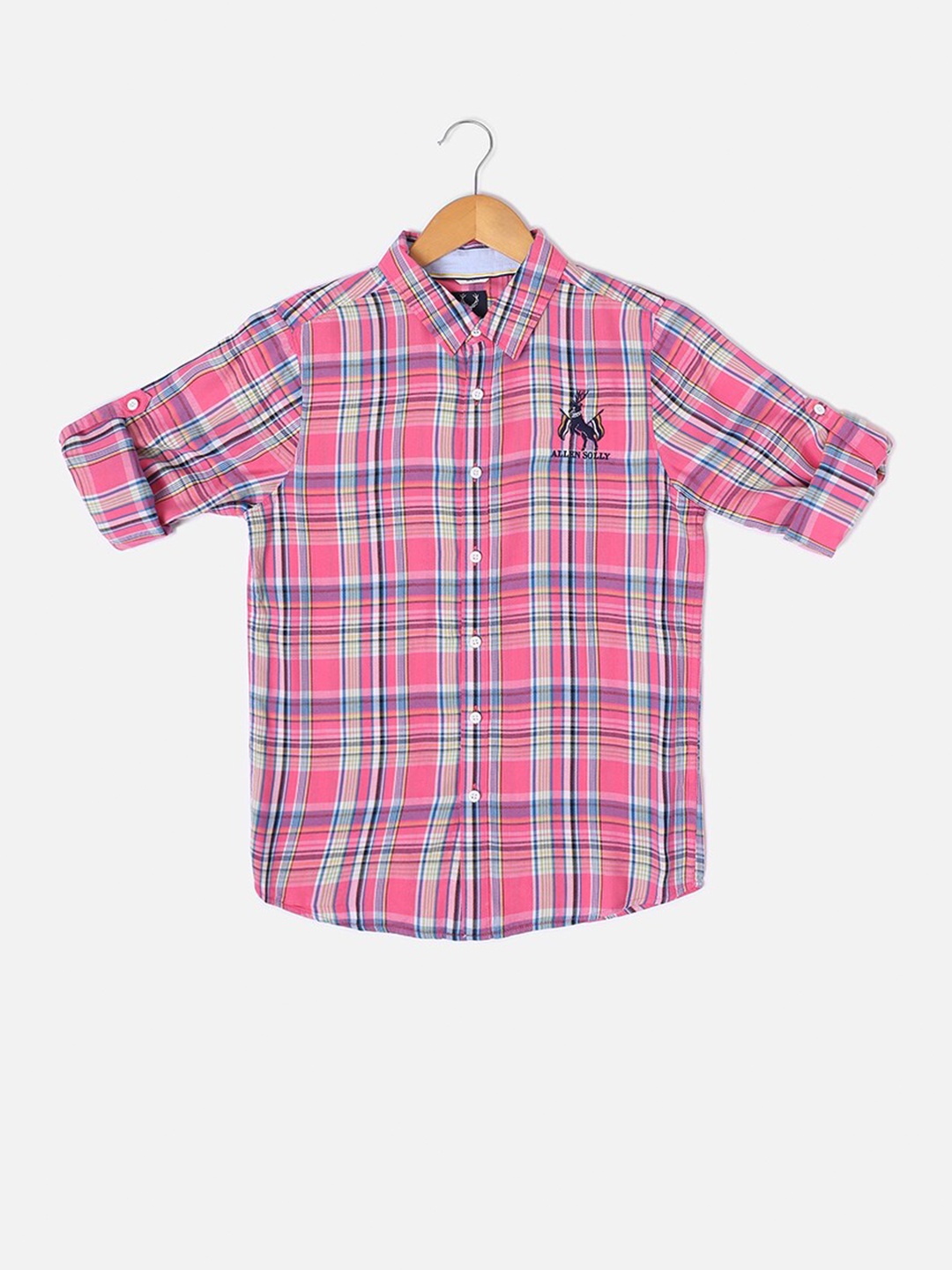 

Allen Solly Junior Boys Slim Fit Tartan Checked Modal Casual Shirt, Pink