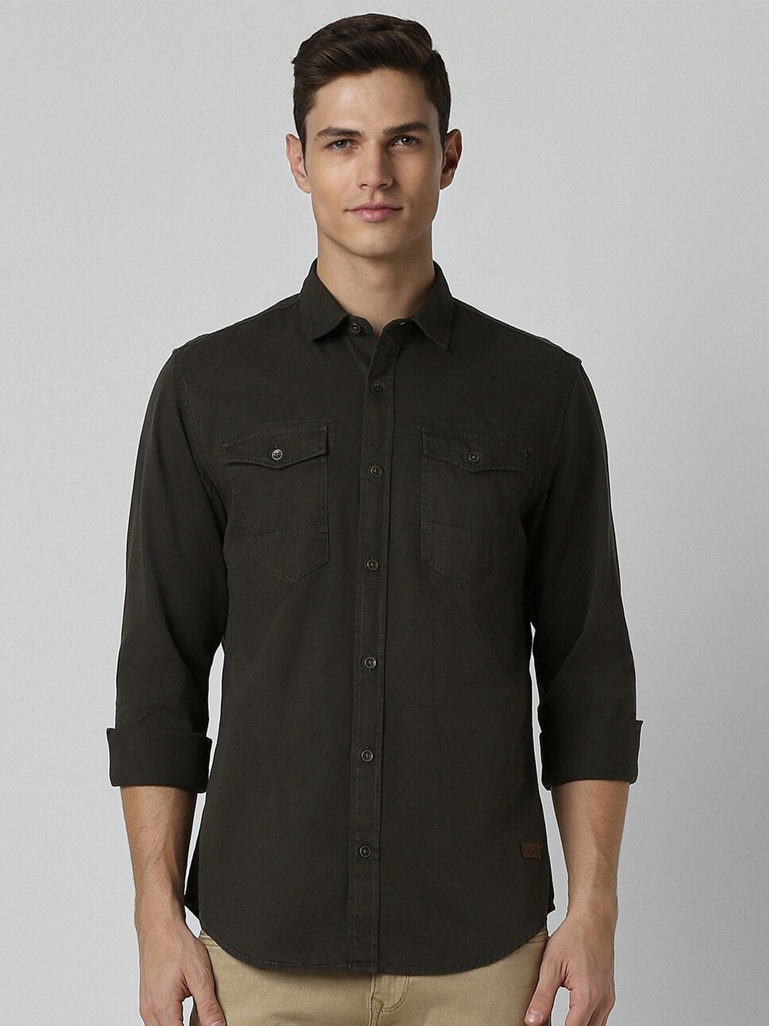 

Peter England Casuals Slim Fit Cotton Casual Shirt, Brown