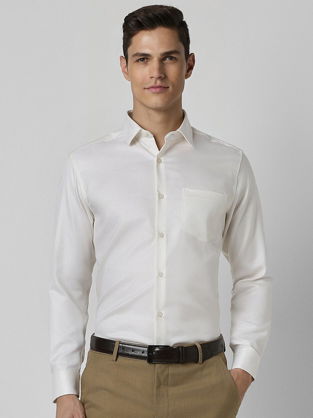 

Peter England Elite Pure Cotton Formal Shirt, Cream