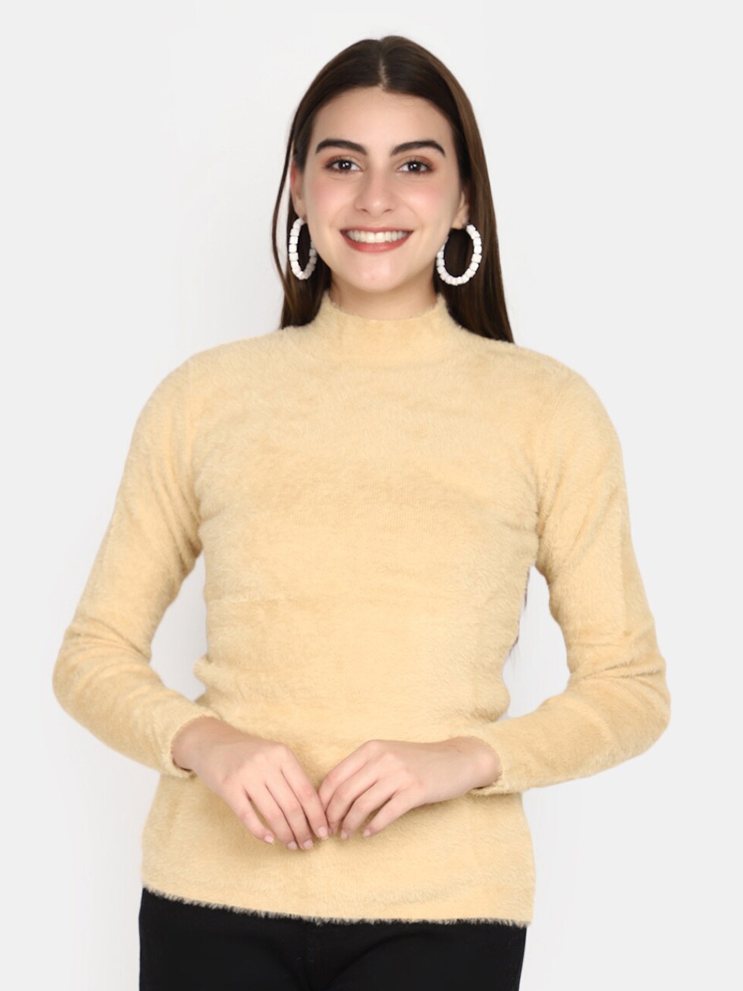 

V-Mart Turtle Neck Cotton Pullover, Beige