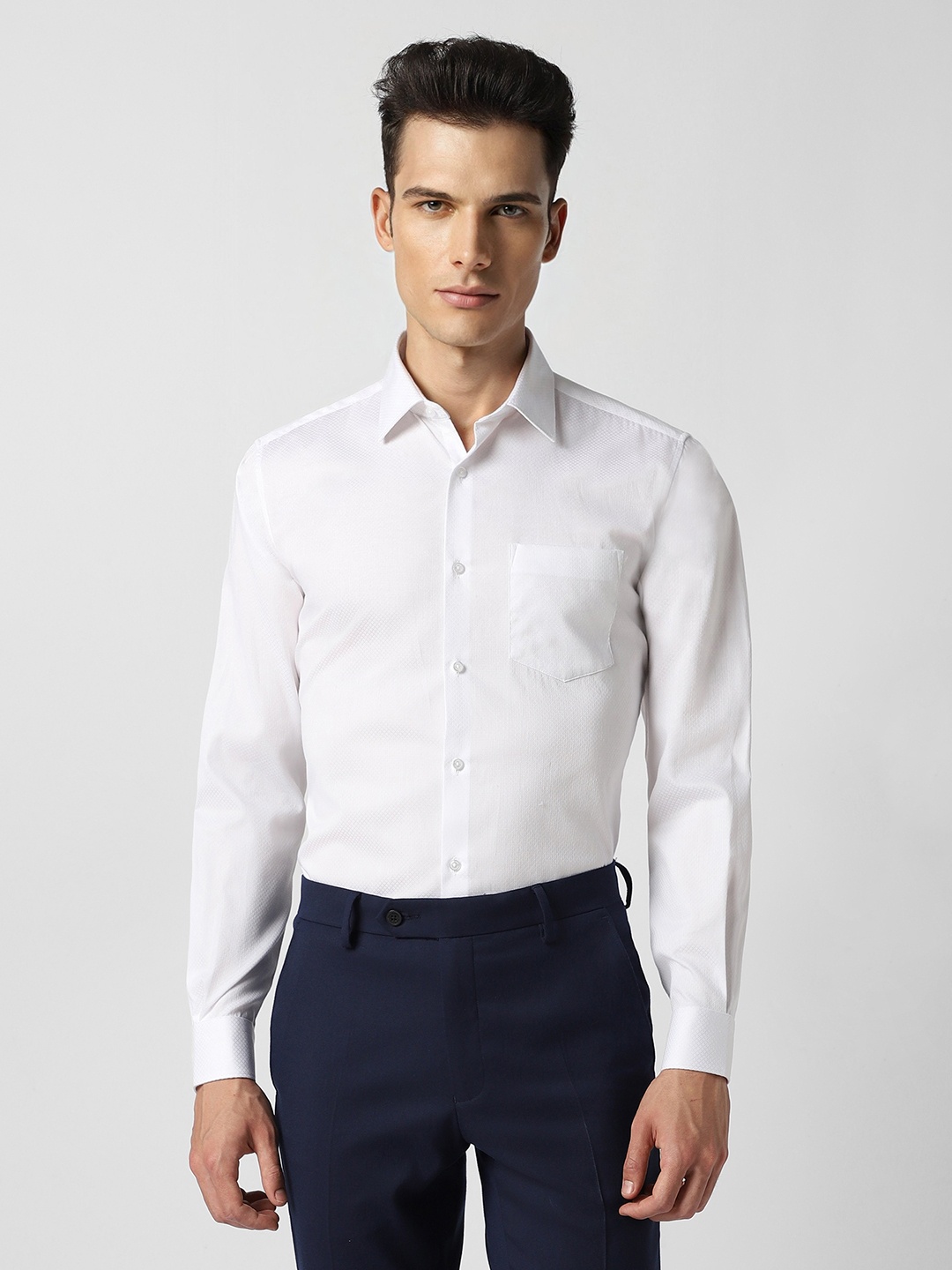 

Van Heusen Long Sleeves Spread Collar Cotton Opaque Party Shirt, White