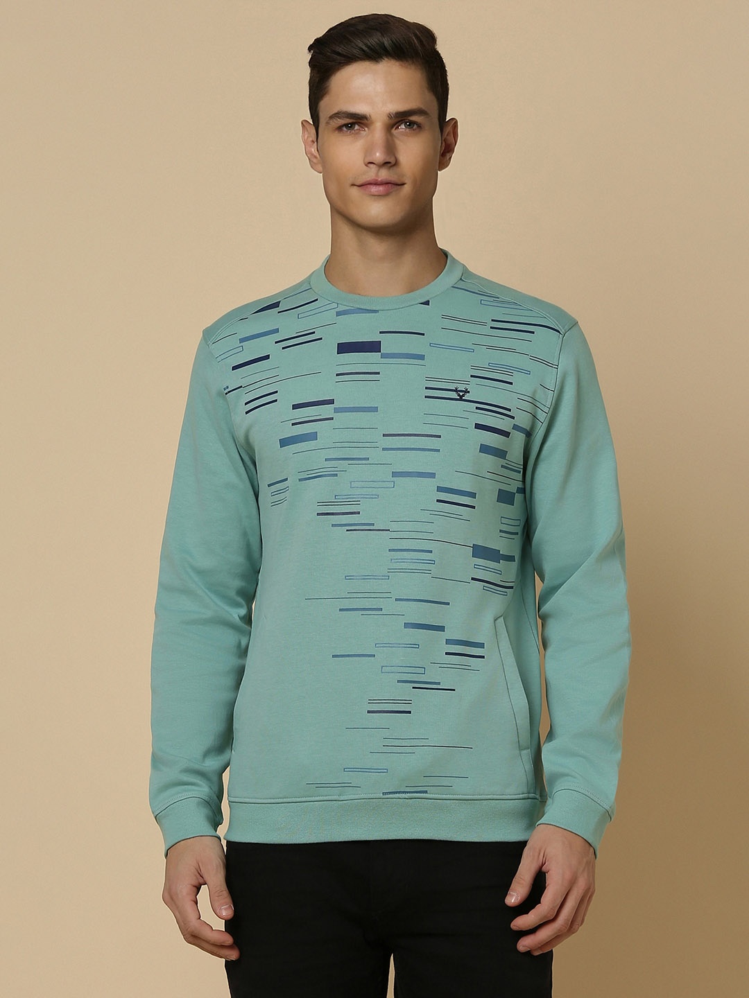 

Allen Solly Men Green Printed Sweatshirt