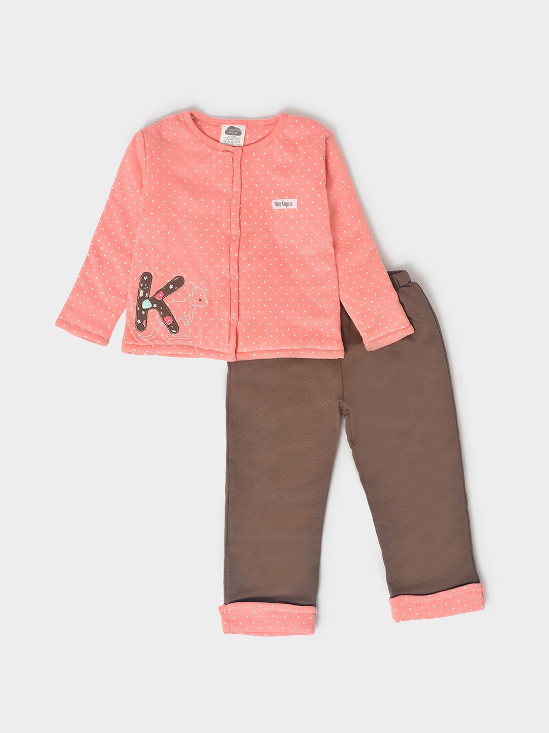 

MiArcus Kids Printed Top With Pyjamas, Peach