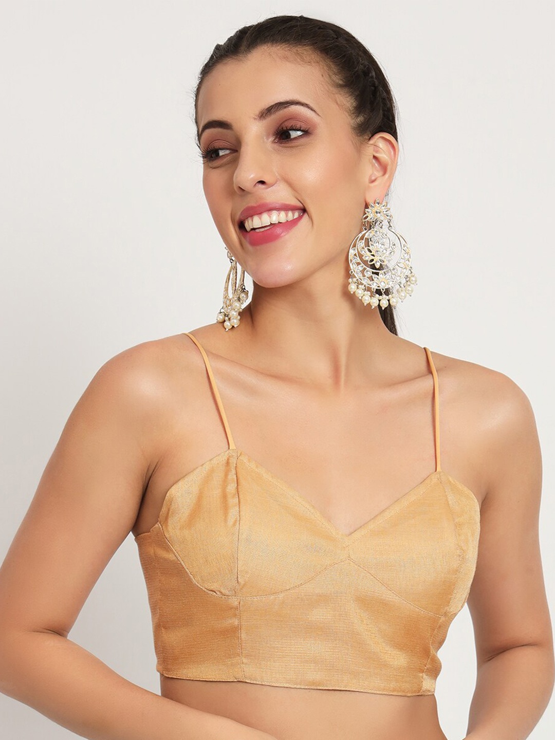 

studio rasa Bralette Crop Top, Gold