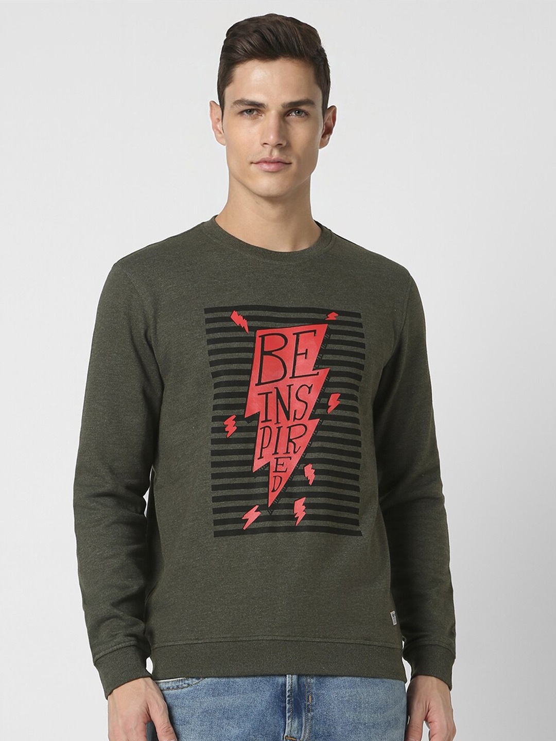 

PETER ENGLAND UNIVERSITY Typography Printed Pullover Sweatshirt, Green