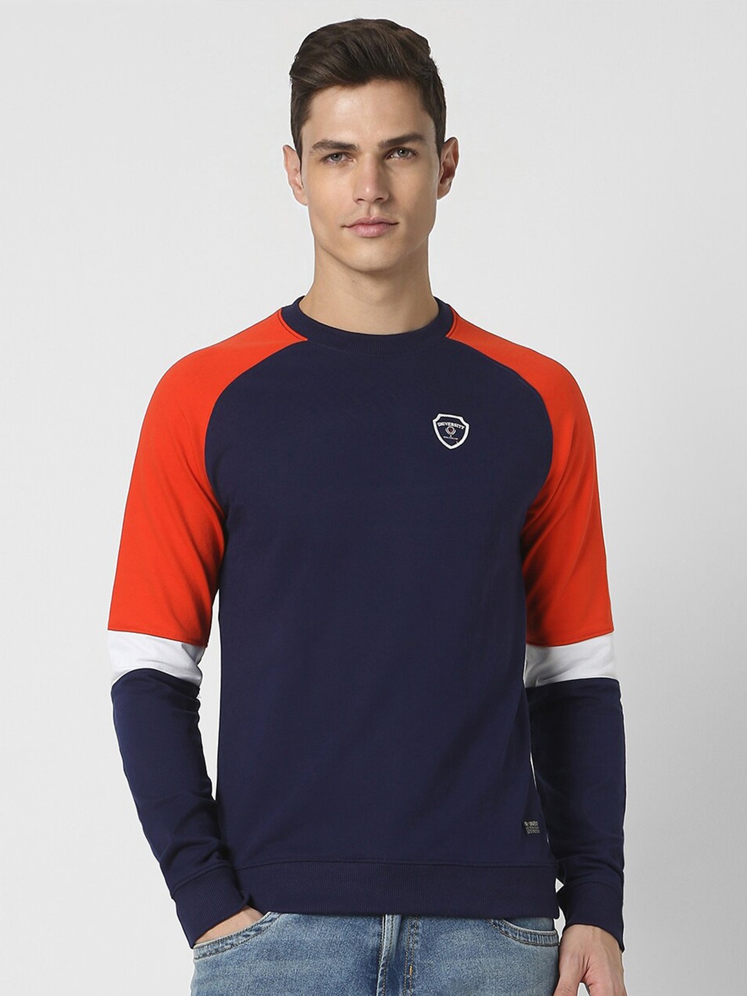 

PETER ENGLAND UNIVERSITY Colourblocked Pullover Sweatshirt, Navy blue