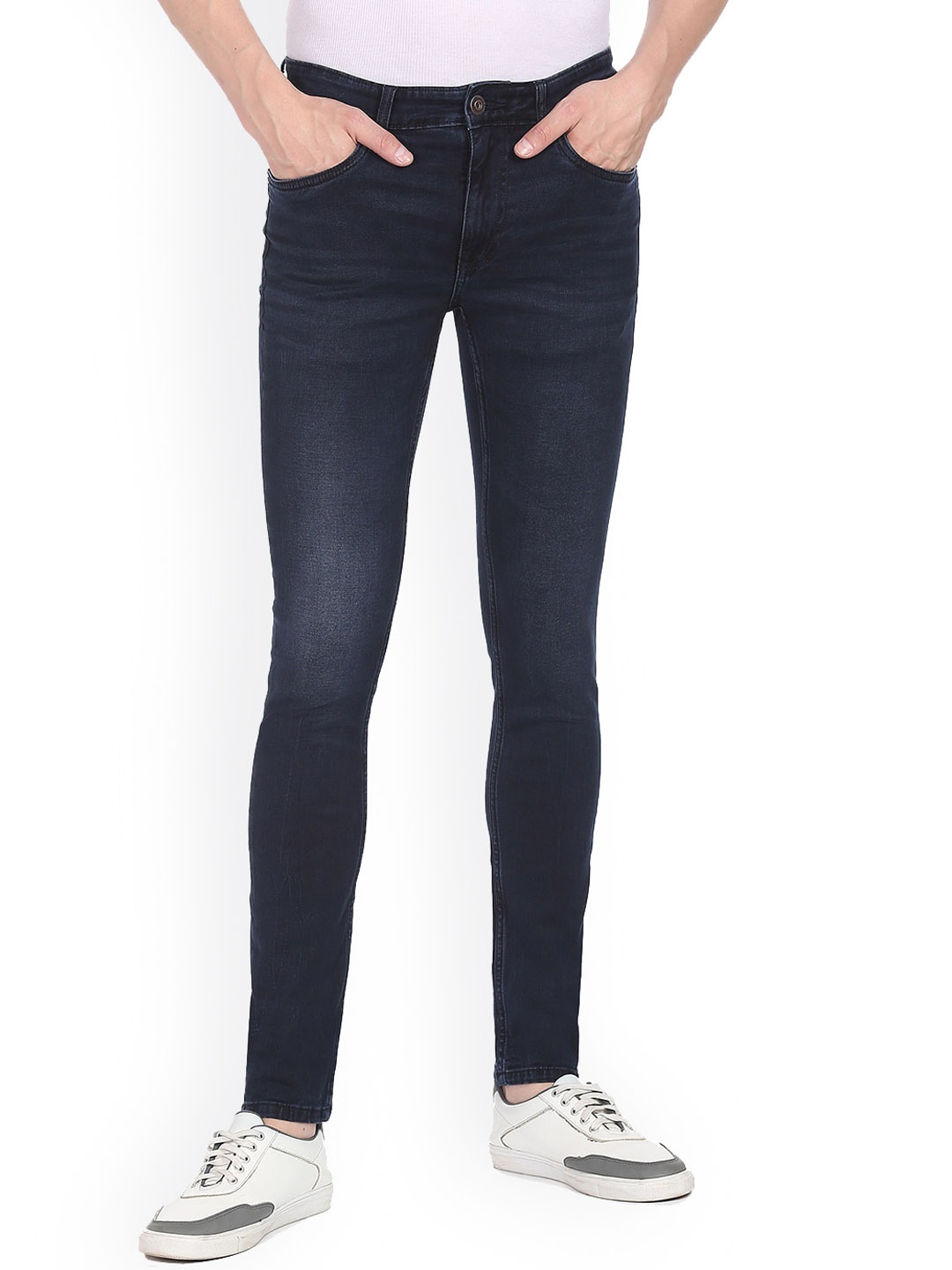 

AD By Arvind Men Mid-Rise Slim Fit Light Fade Stretchable Jeans, Blue