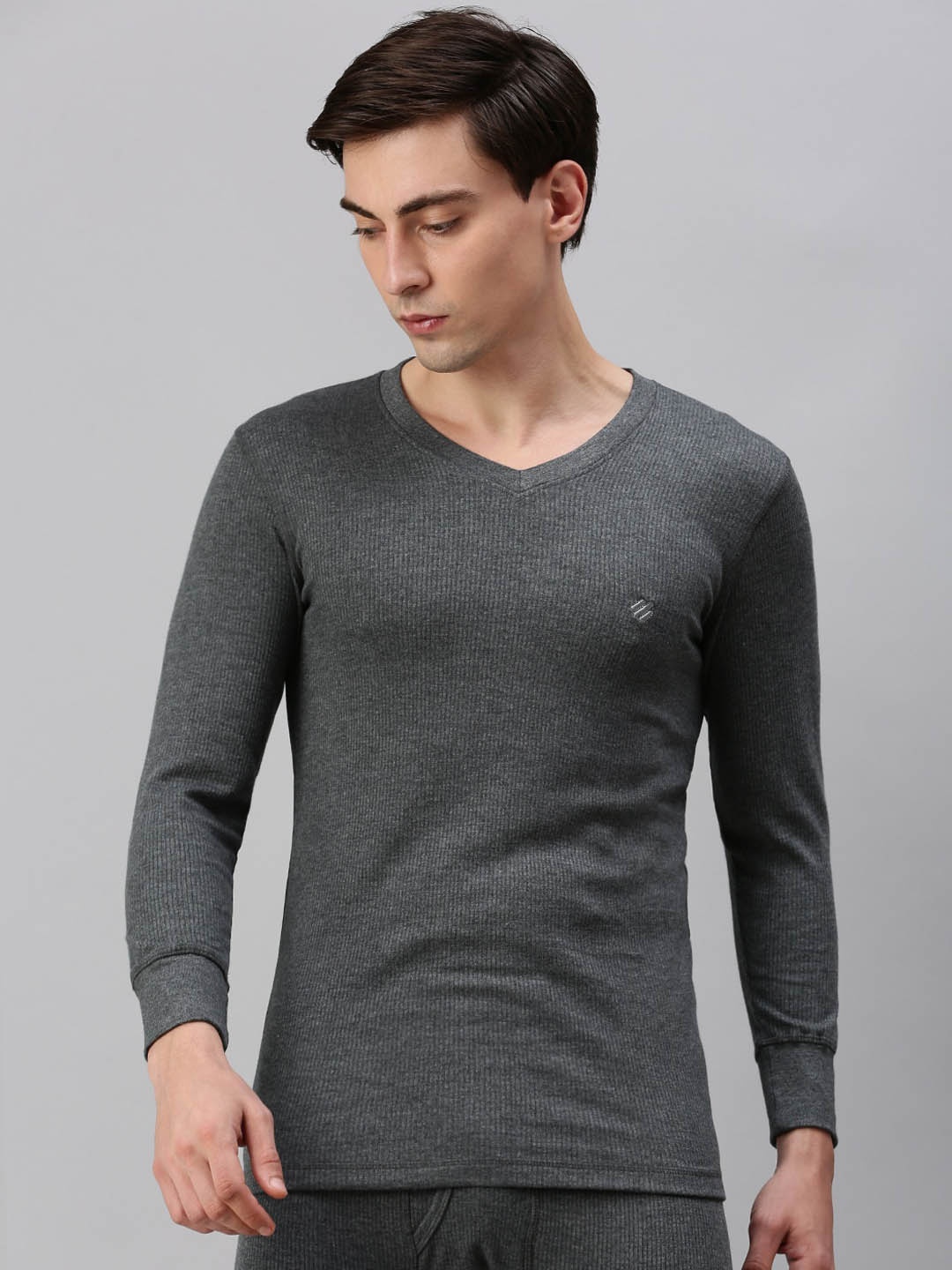 

ONN Ribbed Pure Cotton Thermal Set, Charcoal