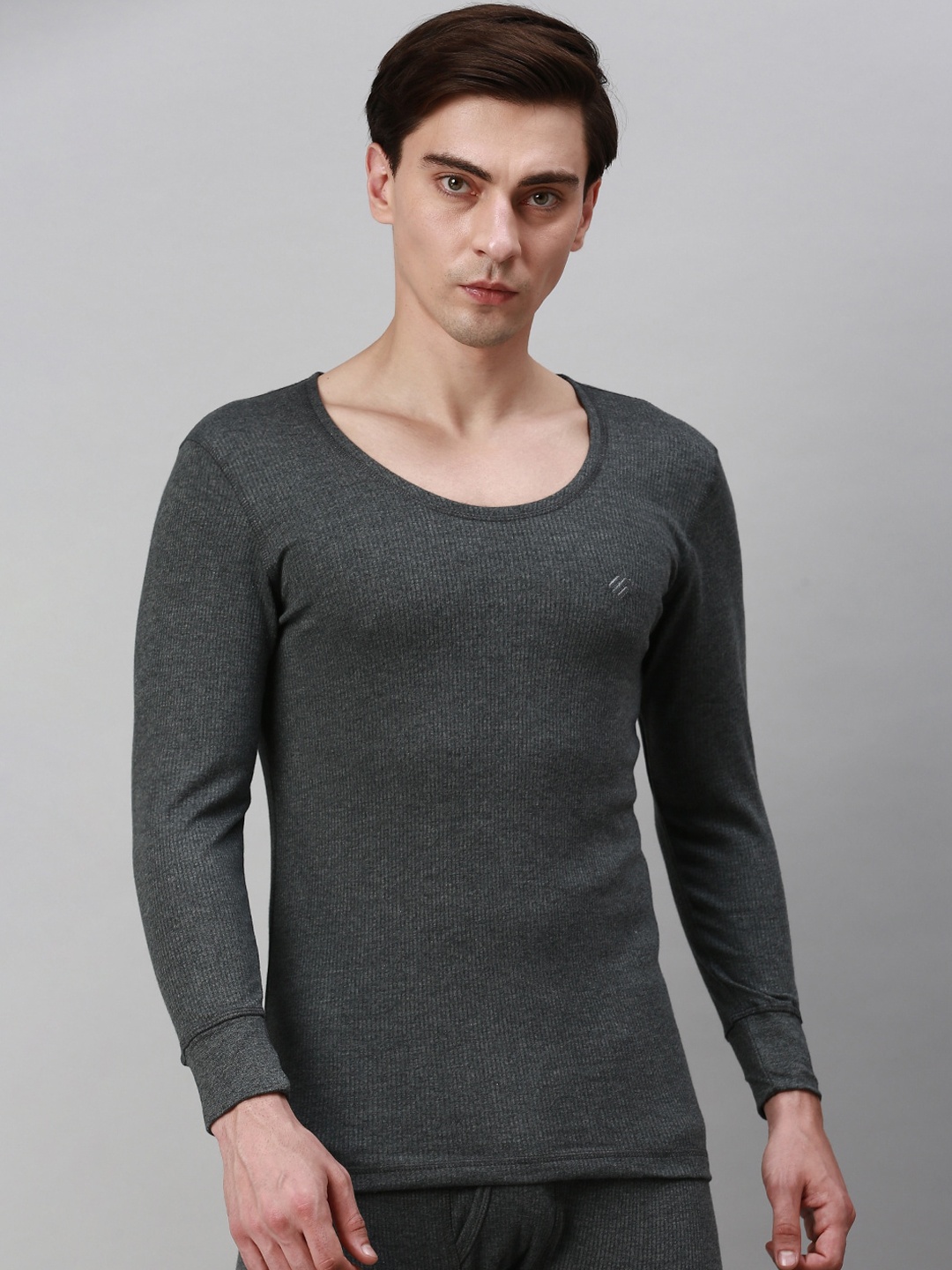 

ONN Ribbed Pure Cotton Thermal Set, Charcoal