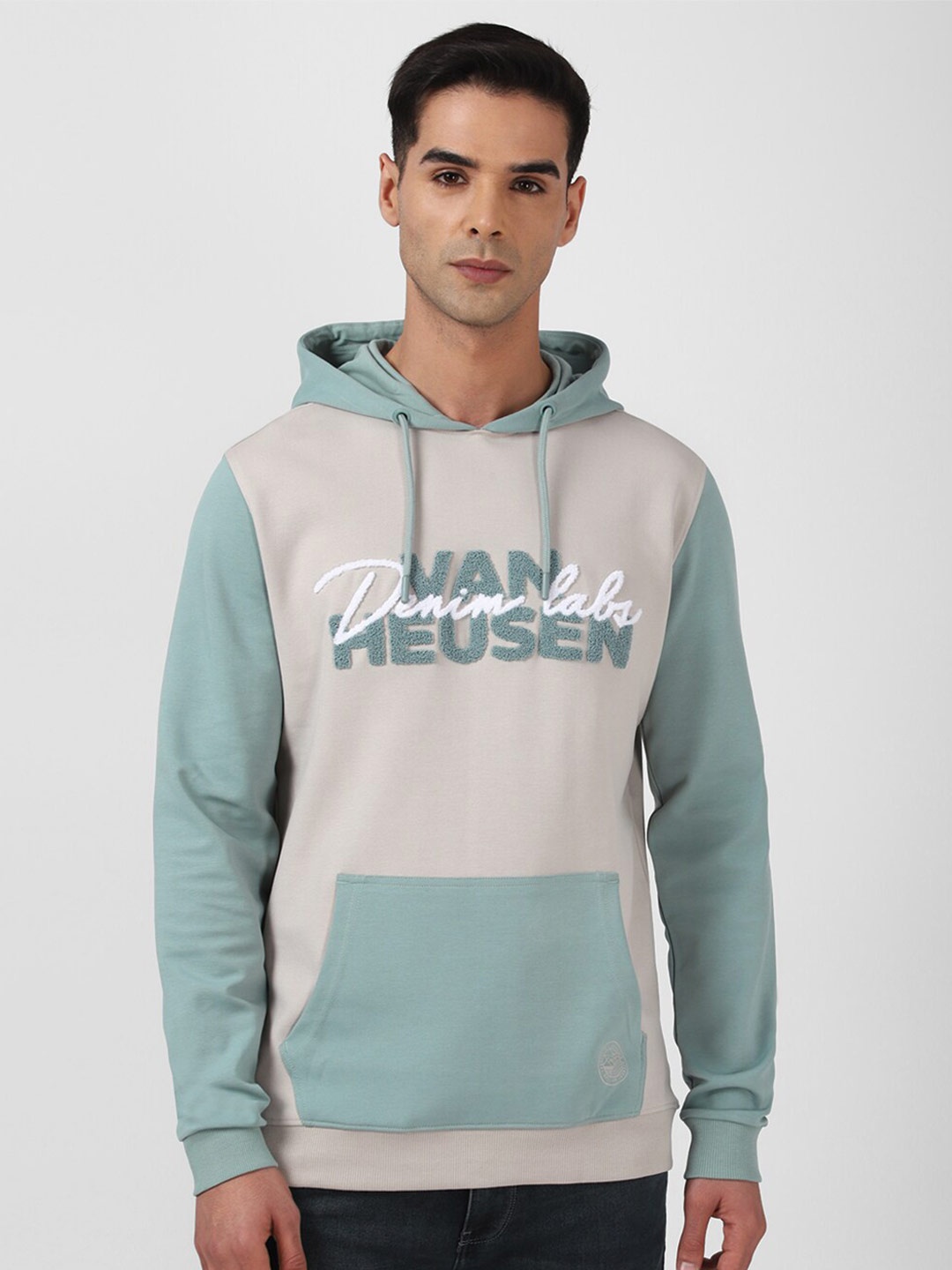 

VAN HEUSEN DENIM LABS Self Design Hooded Pullover Sweatshirt, Grey