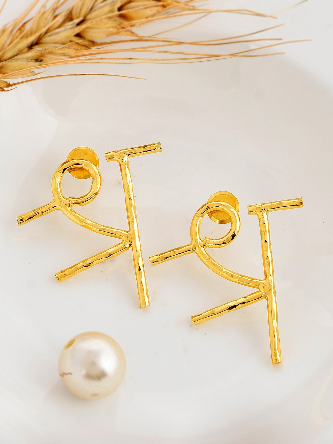 

ZURII Gold Plated Classic Brass Drop Earrings