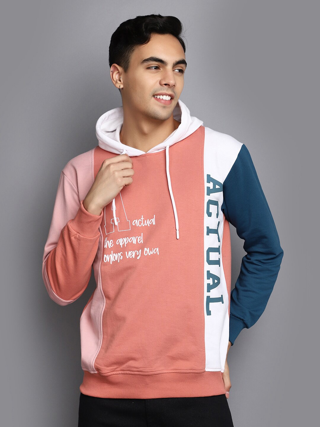 

V-Mart Typography Printed Hooded Cotton Pullover Sweatshirt, Pink