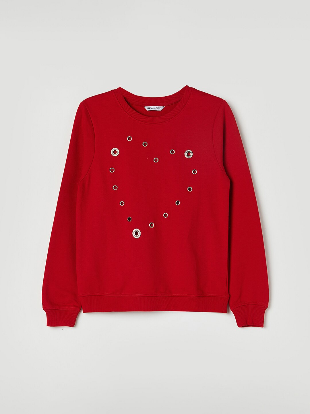 

Fame Forever by Lifestyle Girls Round Neck Pure Cotton Sweatshirt, Red
