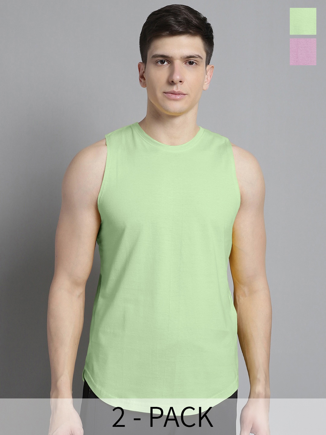 

FBAR Pack Of 2 Bio Wash Pure Cotton Sleeveless Innerwear Vests, Purple